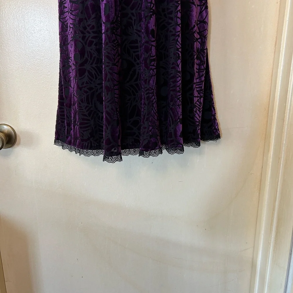 Disney Nightmare Before Christmas Purple Velvet Dress with Black Lace Detail M - Picture 6 of 13